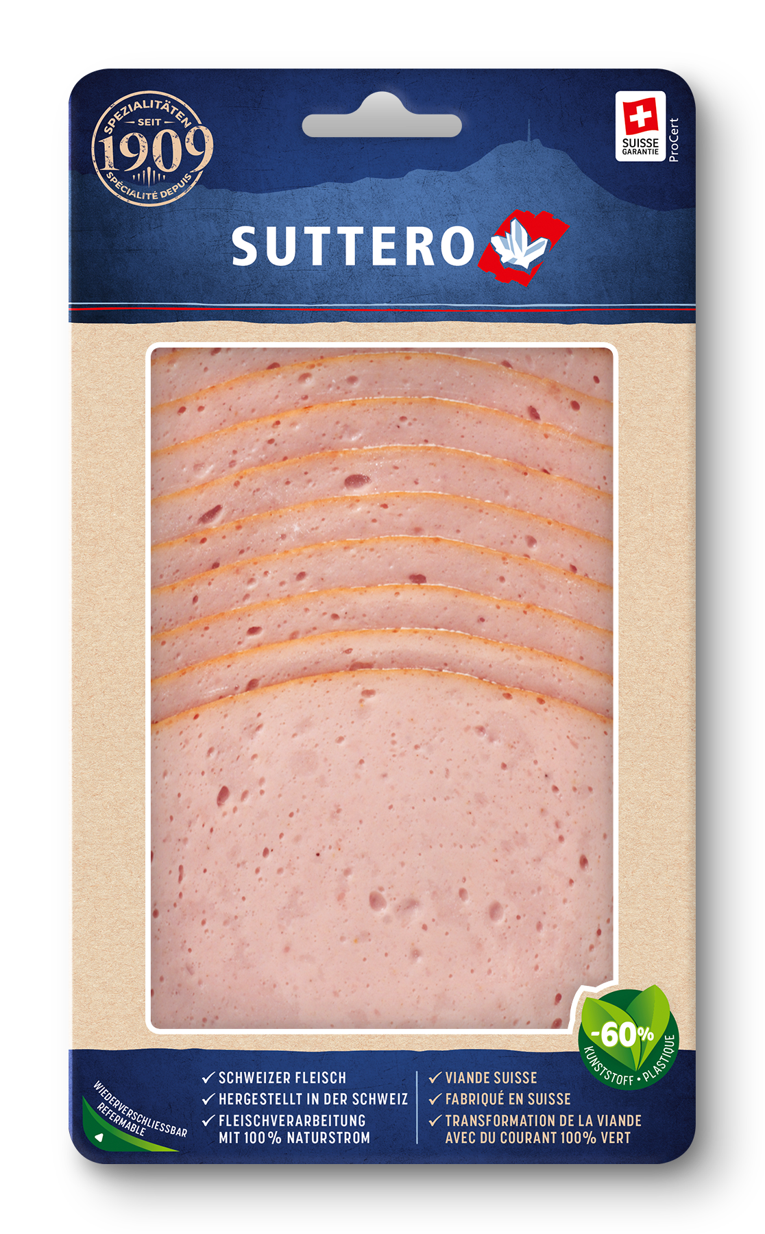 Suttero - Delikatess-Fleischkäse geschnitten Delikatess-Fleischkäse geschnitten