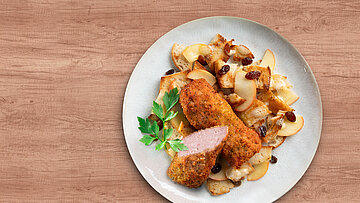 Studis Emmentaler Brätschnitzel mit Apfelrösti Suttero - Studis Emmentaler Brätschnitzel mit Apfelrösti